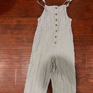 hollister pinstriped jumpsuit